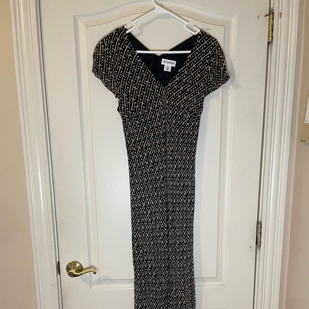 Motherhood Maternity Black and Tan Maxi Dress